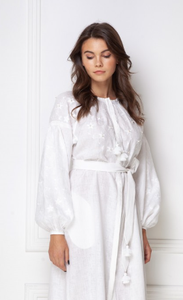 Robe Kimono à manches longues avec col en v et broderie - Product Image 5