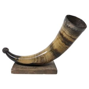 Corne à boire Viking médiévale faite à la main véritable tasse en céramique de buffle naturel Occasions de Noël corne de vin de bière fabriquée à la main en Inde - Product Image 1