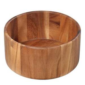 Grands bols à soupe à salade en bois d'acacia et de manguier massif Vaisselle en bois naturel Cuisine créative Bols à riz Matériau émaillé Usage alimentaire - Product Image 1