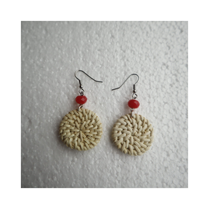 ต่างหูหวายไม้ไผ่สานด้วยมือแฟชั่นต่างหูฟางไม้ทอแบบโบฮีเมียนพู่ห้อยต่างหูสำหรับเด็กผู้หญิง/ผู้หญิง - Product Image 2