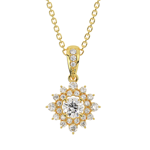 สร้อยคอจี้รูปดอกไม้สไตล์วินเทจสีทองแท้10K เครื่องประดับแฟชั่นทำจากเวียดนามของขวัญผู้หญิง - Product Image 2