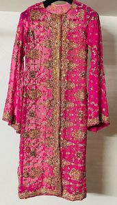 Maxivestido bohemio embellecedor con cuentas para mujer, caftán bohemio con cuentas, dorado, bordado, espalda embellecedora - Product Image 3