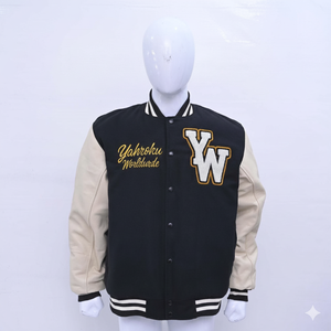 Chaqueta Universitaria Unisex con Logotipo Personalizado, Chaqueta de Béisbol Retro Vintage con Parche Bordado de Chenilla Estadounidense para Hombre, Cómoda y Transpirable - Product Image 1