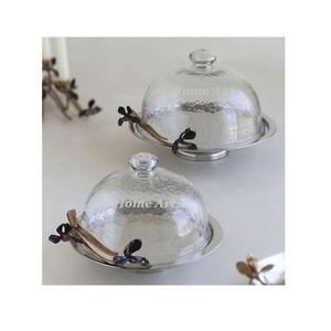 Wooden Chocolate Serving Tray With <b>Glass</b> <b>Dome</b> Premium Quality Customized Size Dessert Serving Tray With <b>Dome</b> - Product Image 4