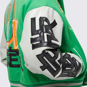 Chaqueta universitaria informal transpirable para hombre, abrigo con letras de estilo callejero con cuello levantado, novedad - Product Image 4