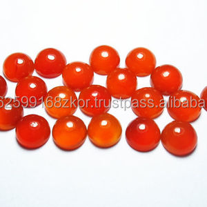 พลอยคาร์เนเลียนธรรมชาติคุณภาพพรีเมียม สีส้ม ทรงเหลี่ยมเจียระไนแบบคาโบชอง ขนาด 8 มม. รับรองโดยผู้ตรวจสอบอิสระ สำหรับทำเครื่องประดับ - Product Image 2