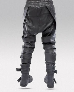 Custom Logo Soft Black <b>Leather</b> <b>Cargo</b> <b>Pants</b> Casual Slim Fit Motorcycle Men <b>Leather</b> <b>Pants</b> With Pocket Made in pakistan - Product Image 3