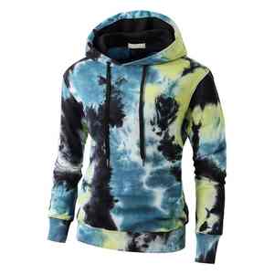 Sweat à capuche tie-dye premium 300 GSM pour homme, en molleton doux vintage French Terry, personnalisable - Product Image 6