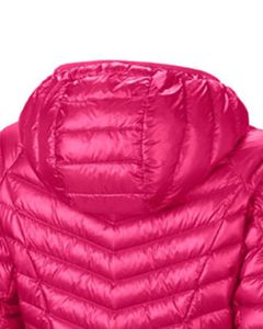 Veste matelassée légère pour femme, rose personnalisée, à capuche, matelassée, manteau d'hiver chaud, isolé, fermeture éclair, vêtements d'extérieur, fabricant OEM personnalisé - Product Image 5