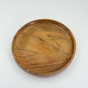 Assiettes rondes en bois d'acacia massif Plateau de service pour gâteaux Plats en bois naturel Couleur personnalisée Vaisselle de cuisine en bois - Product Image 2