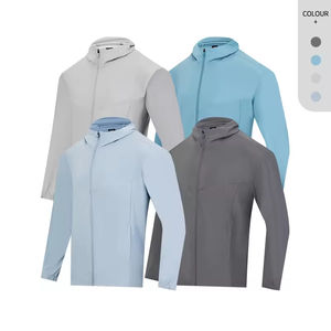 Chaqueta de gimnasio ligera para hombre, color aceptable para el cliente, portátil, para deportes al aire libre, abrigos de secado rápido, capucha transpirable reflectante - Product Image 5