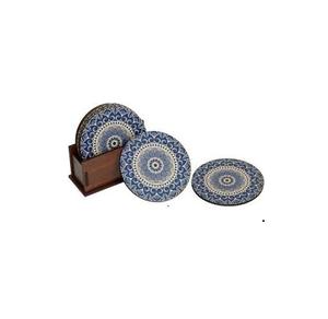 High Quality Classic Style Wood Inlay Coaster Set Hexagon Pattern <b>Resin</b> <b>Table</b> <b>Top</b> Accessories Traditional Walnut Coasters - Product Image 6