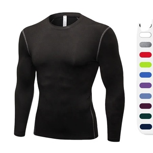 เสื้อออกกำลังกายแขนยาวสำหรับผู้ชายเสื้อออกกำลังกายผ้าโพลีเอสเตอร์ชั้นในแบบสั่งทำ - Product Image 2