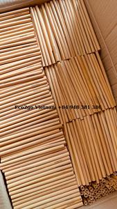 Pajitas largas de fibra de bambú reutilizables, con logotipo personalizado, hechas en Vietnam, 100% - Product Image 3