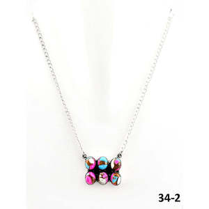 Southwest Style Cotton Candy Mohave & Sterling Silver Crystal <b>Necklace</b> - Product Image 3