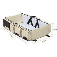 Lit pliant pour bébé à la mode Sac portable à une épaule Multifonction Grande capacité pour les voyages en famille et les soins du bébé