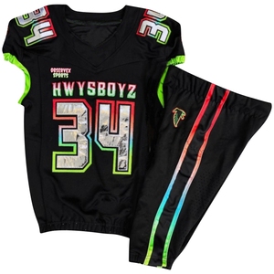 Uniforme de football américain professionnel avec numéros et logos en sergé disponibles en plusieurs tailles et couleurs personnalisées - Product Image 3