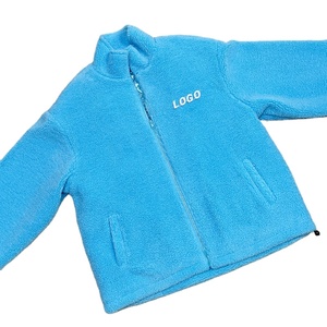 Manteau Sherpa d'extérieur en polaire Sherpa vintage de haute qualité avec logo personnalisé d'OEM veste Letterman universitaire en polaire Sherpa à fermeture éclair complète - Product Image 1