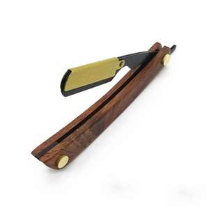 Maquinilla de afeitar recta de peluquero, sistema de gran oferta en Europa, lista para enviar, maquinilla de afeitar de seguridad, mango de madera plegable para uso en salón - Product Image 6