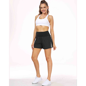 กางเกงขาสั้นออกกำลังกายสำหรับผู้หญิงเอวสูงกางเกงปั่นจักรยานสำหรับผู้หญิงกางเกงกีฬาขาสั้นเอวสูงสำหรับใส่วิ่งเล่นโยคะ - Product Image 1