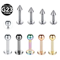Lot de 3 Piercings Coniques Sphériques en Titane G23 (6/8/10mm) pour Nez, Lèvre et Oreille - Vente en Gros