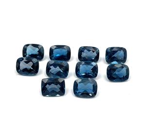 Cojín de Topacio Azul de Londres Natural, lote de piedras preciosas sueltas de corte 5*7-12*16 MM, piedras de Topacio Azul de Londres para la fabricación de joyas - Product Image 6
