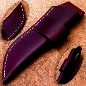 Étui en cuir grainé fait à la main pour lame de couteau fixe Étui de couteau EDC avec logo personnalisé - Product Image 2