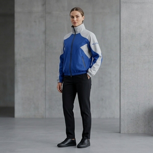 <b>Men</b> Blue White Color Block Windbreaker <b>Jacket</b> Lightweight Zip Up Outdoor Sports <b>Running</b> Training <b>Jacket</b> - Product Image 2