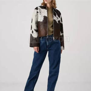 Chaquetas de cuero de diseño único para mujer Chaquetas de cuero de mujer con detalles impresos - Product Image 1