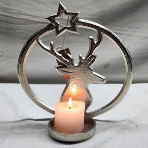 Bougeoir design cerf en fer fait main incroyable lanterne en métal pour intérieur/extérieur décor à la maison accessoire de table de noël - Product Image 1