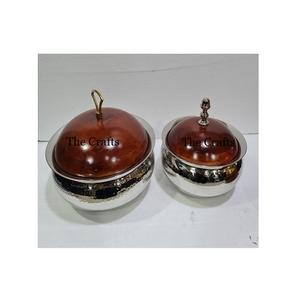 Casserole en bois et nacre avec couvercle en verre pour servir des aliments à des prix abordables - Product Image 3