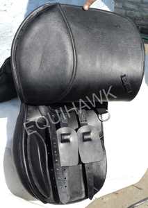 Sillín de caballo de salto de resistencia inglés de tendencia superior cuero suave completo con rollo de rodilla desmontable árbol de plástico fabricado en India - Product Image 3