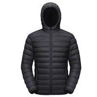 Veste d'hiver matelassée légère et isolée en toile imperméable à capuche de luxe pour homme