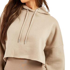 เสื้อฮู้ดครอปผ้าฝ้าย 100% ระบายอากาศได้ดี สีสันปรับแต่งได้ ขอบดิบ ทรงพูลโอเวอร์ คุณภาพสูง เป็นมิตรกับสิ่งแวดล้อม ลาย 3 มิติ สำหรับผู้หญิงที่ทันสมัยที่สุด - Product Image 4