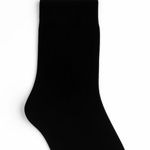 Meilleures chaussettes d'étudiant personnalisées à rayures simples Chaussettes d'école pour enfants Chaussettes uniformes hautes au genou Couleur noire - Product Image 1