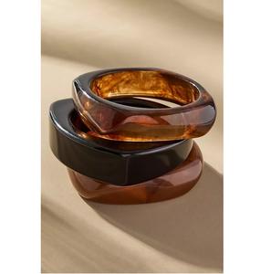 Luxury Handmade Waterproof Resin Bangle Bezel Set Unique Shape <b>Real</b> <b>Flower</b> Petals Elegant Transparent Unisex Jewelry Custom - Product Image 1