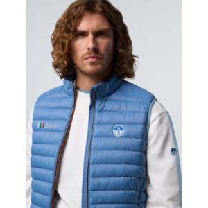 Gilet Invernale Casual da Uomo North Sails Collezione AC38 Blu Skye Stampato Antivento Leggero Taglie Forti in Poliestere Lavorato a Maglia 3D - Product Image 5