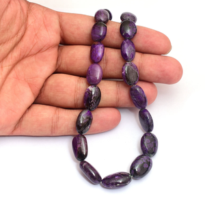 AAA púrpura Sugilite 11x13mm-12x18mm suave ovalado Nugget Bead Natural Premium Sugilite piedras preciosas cuentas caídas para joyería - Product Image 5
