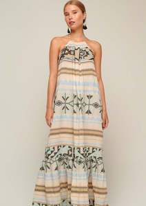 Vestido largo de algodón sin mangas para mujer, maxivestido elegante de talla grande - Product Image 2