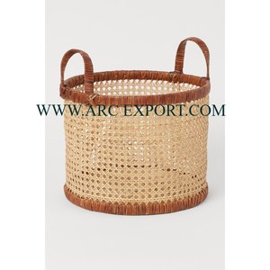 Set of 3 Home Laundry Baskets Different Size Handmade Round Shape <b>Rattan</b> Clothes Baskets Deluxe Quality Household Clothes Basket - Product Image 3