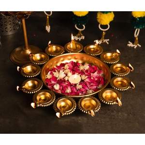 Urli Bowl for Floating Flowers, Festive Home Decor New Diwali <b>Decoration</b> Wedding Gift <b>Tea</b> <b>Party</b> Decor Diwali Gift Urli's Flowers - Product Image 1