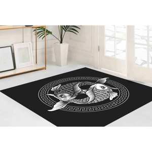 Tapis Poisson Koi, Tapis Japonais, Tapis Zen, Tapis Moderne, Tapis Décoratif, Tapis en Chenille - Product Image 3