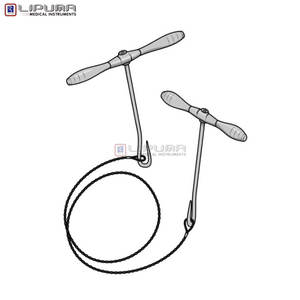 Manijas de sierra de alambre de acero inoxidable quirúrgico Manual de alta calidad, agarre de precisión, construcción duradera, instrumento médico reutilizable - Product Image 5