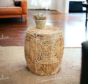 เก้าอี้ตกแต่งสำหรับห้องนั่งเล่นของตกแต่งบ้านเบาะรองนั่งแบบหวายทรงกลมแบบออตโตมันให้ความอบอุ่นและสบายสำหรับห้องนอนคอนโซลฝังกระดูก - Product Image 5