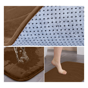 Ensemble de 5 tapis de salle de bain ultra doux et antidérapants Tapis de bain absorbant Tapis de salle de bain en peluche - Product Image 4