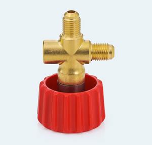 Valve rouge 1/4 de pouce en laiton 7/16-20 SAE 45 °   Manomètre de collecteur de réfrigérant 1100 PSI avec port BSP 1/8-28, Inde - Product Image 2