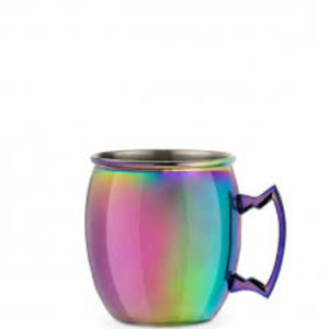 Tasses en acier inoxydable finition arc-en-ciel, argent brillant poli, articles de cuisine pour la maison et l'hôtel, en provenance d'Inde, à un prix impressionnant - Product Image 1