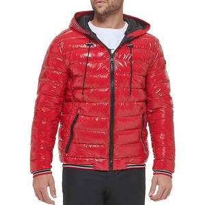 Chaqueta de burbuja con capucha de lona frontal con logotipo personalizado para hombre chaqueta de invierno impermeable transpirable de talla grande de alta calidad - Product Image 1