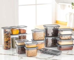 Contenedores de almacenamiento minimalistas seguros para alimentos de varios tamaños: apilables duraderos para organización de cocina y despensa Made in TR - Product Image 1