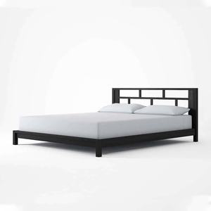 Cadre de lit en teck massif de haute qualité, design moderne, style doux et couleur noire pour une utilisation en chambre à coucher intérieure. - Product Image 5